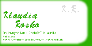 klaudia rosko business card